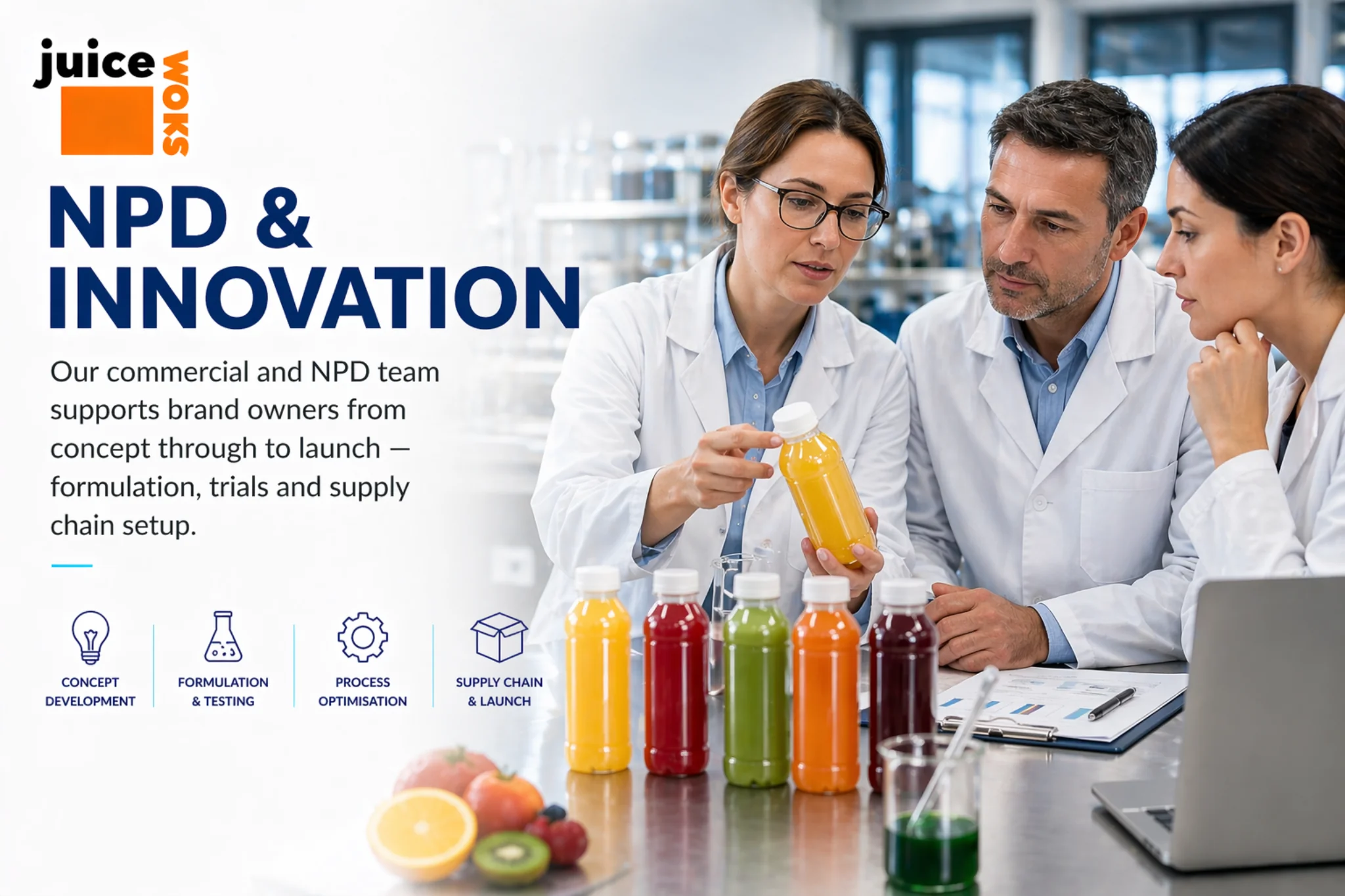 NPD and Innovation — new product development and formulation trials at Juiceworks
